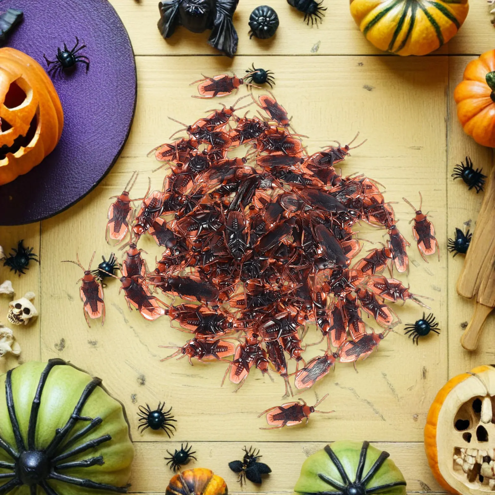 

120Pcs Ultra-Realistic Cockroach Props Premium Material Halloween Party Prank Scary Trick Prop Festive Decor Vivid Fake Insects