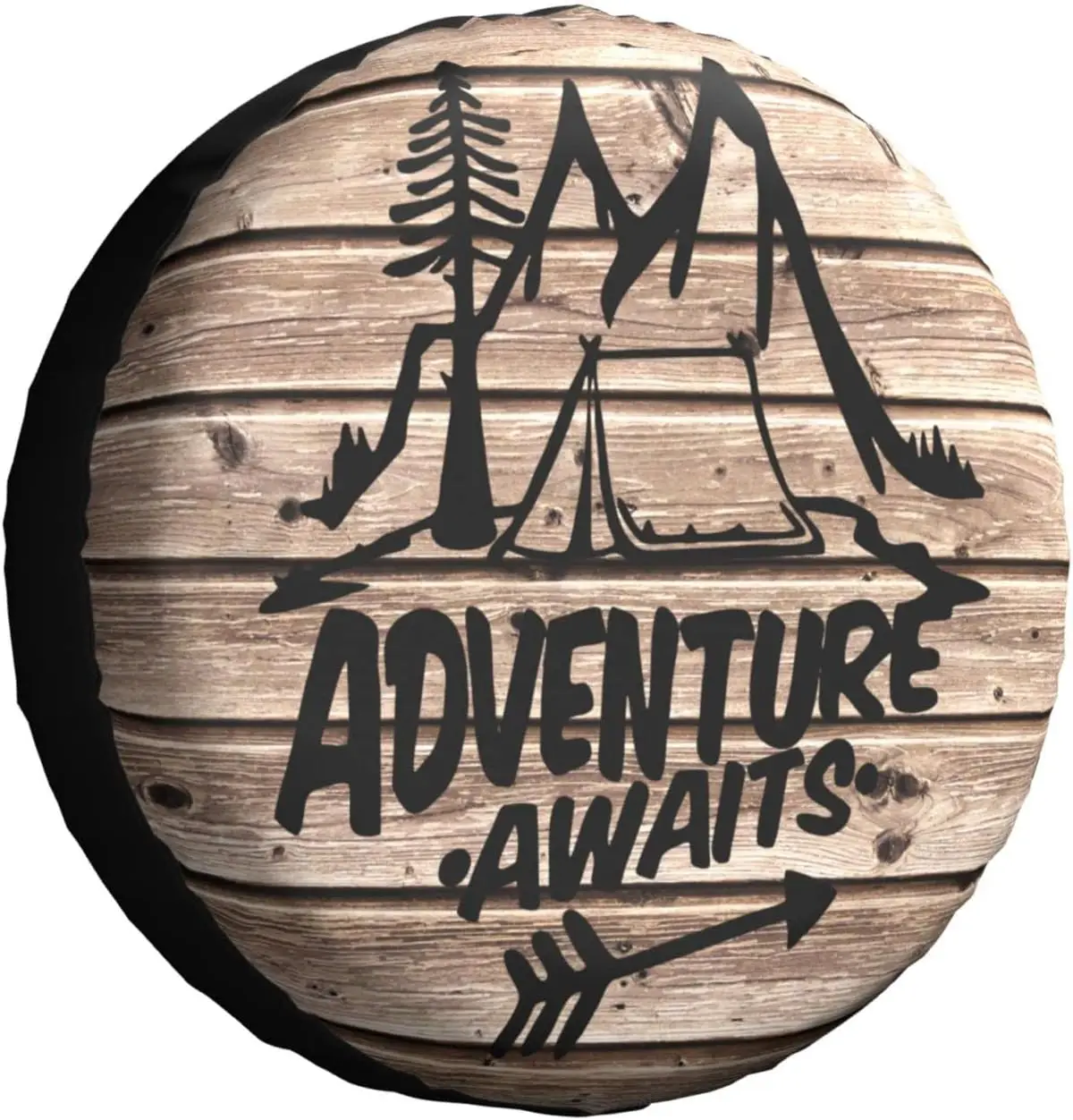 Wooden Print Spare Tire Cover Wheel Protectors Weatherproof Universal for Trailer Rv SUV Truck Camper Travel Trailer 14 Inch