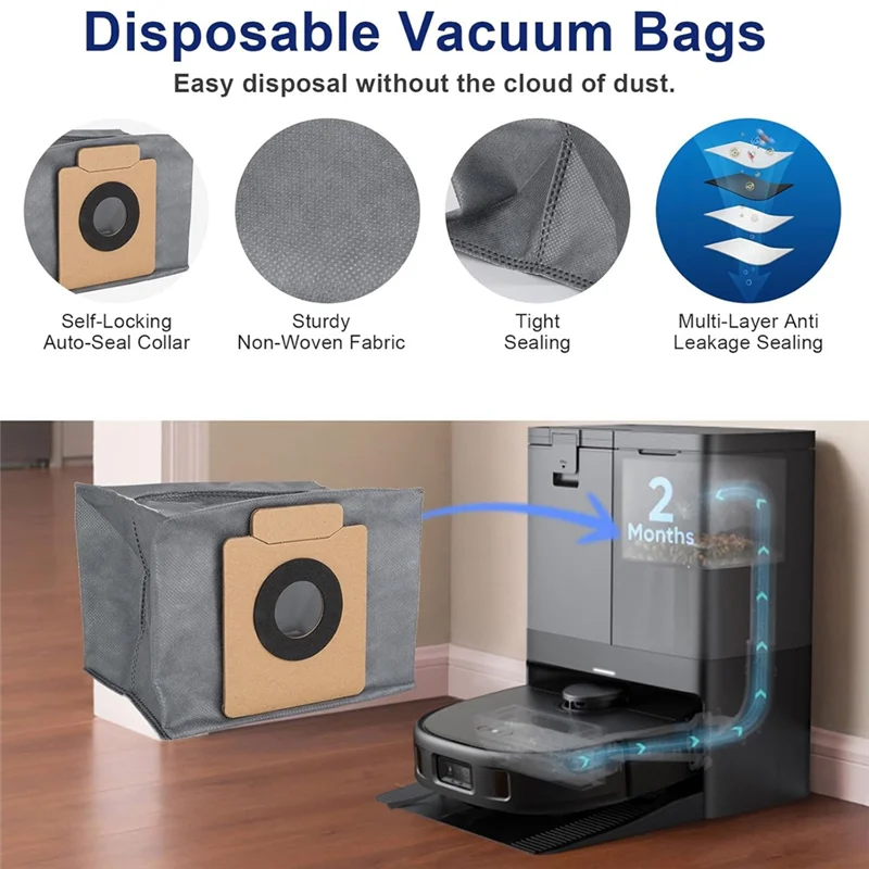 Para eufy x10 pro omni robô aspirador de pó escova lateral principal filtro hepa mop pano sacos pó substituição peças reposição-A58E