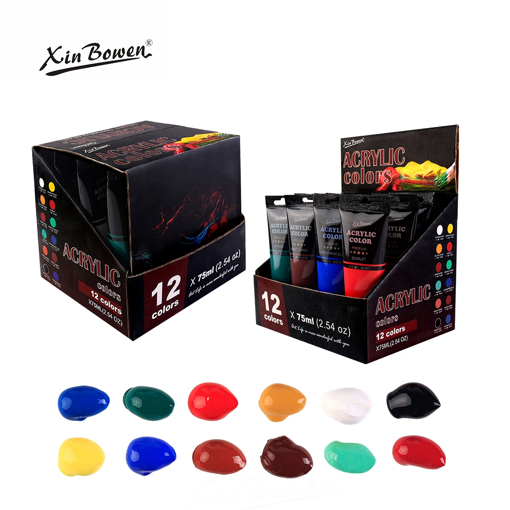 Farba akrylowa 75ml do sztuki ściennego, DIY dla studentów, graffiti, butów, wodoodporna, odporna na słońce, materiały do malowania tekstyliów. — zdjęcie produktu 7