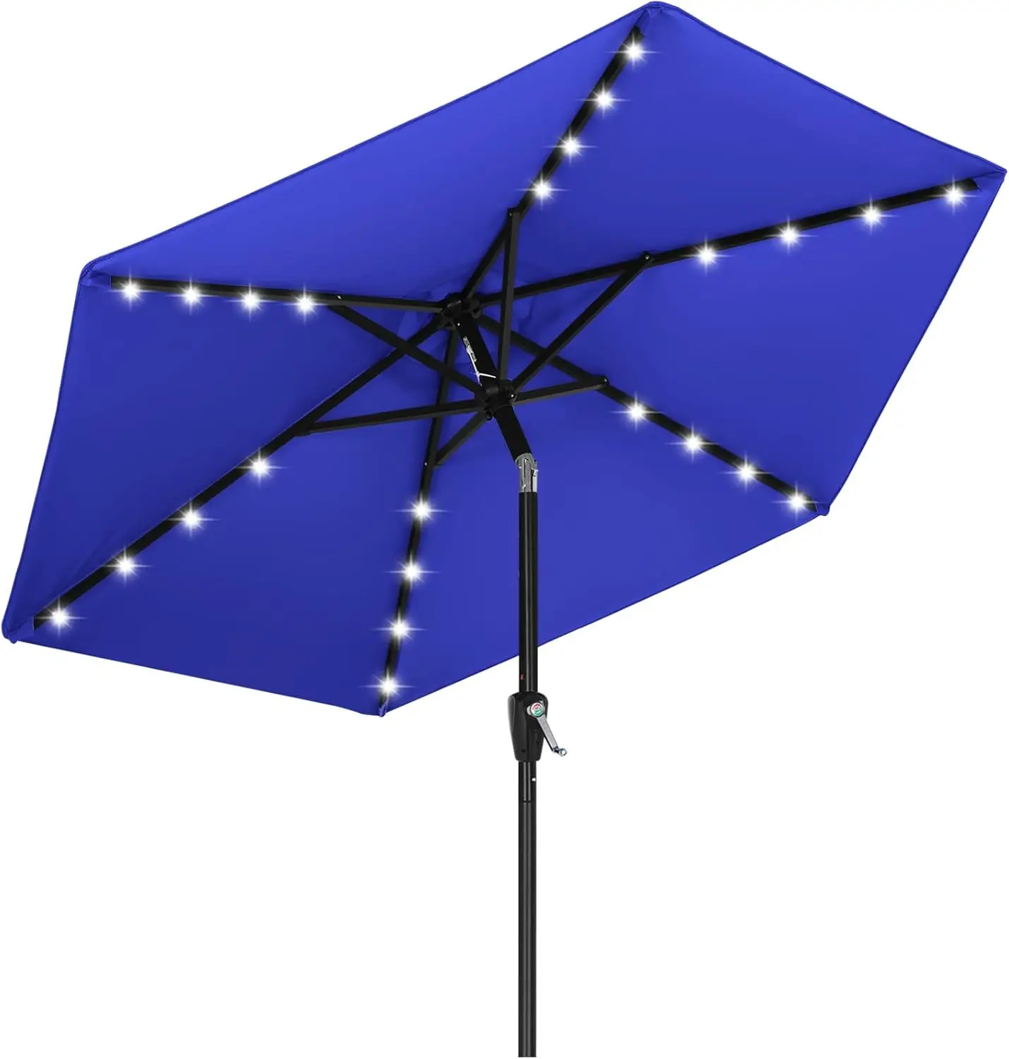 

Royal Blue Solar-Powered Patio Umbrella with 24 LED Lights, 7.5FT