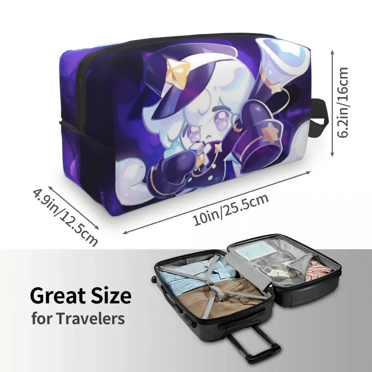 Milky Way Cookie Run Kingdom Game Makeup Bag Cosmetic Organizer Storage Dopp Kit Toiletry Cosmetic Bag for Women Beauty