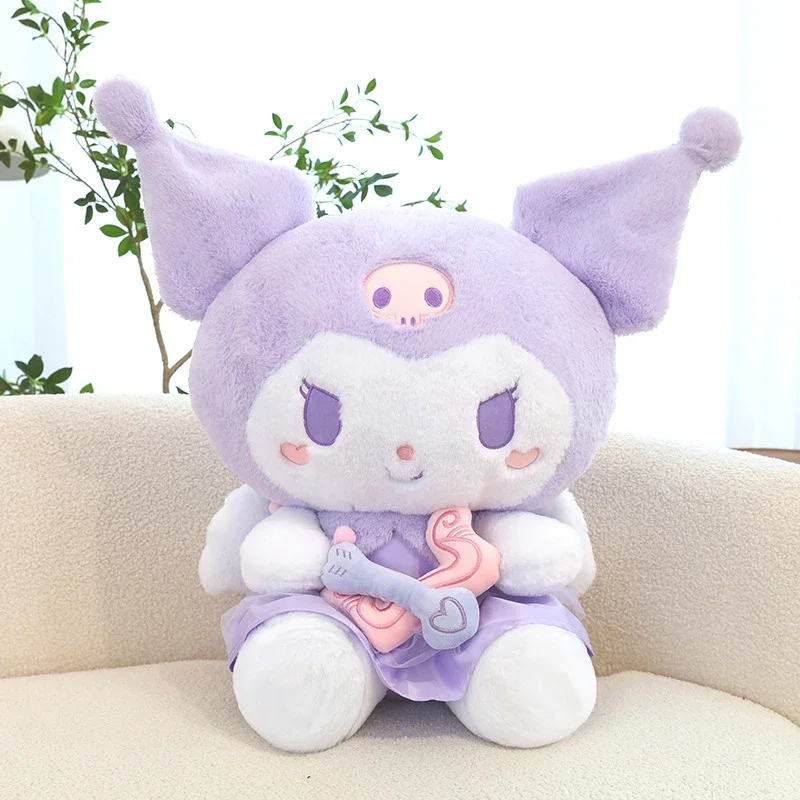 Almohada de peluche de Anime Sanrio Kawaii Cupid Love Kuromi para dormir, muñeco de peluche lindo de dibujos animados, regalo del Día de San Valentín, 35-60cm