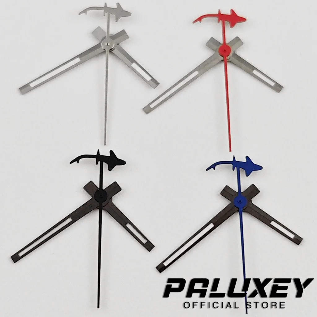 Shark Second NH35 Hands Green Luminous Watches Pointers Suitable for NH34 NH35 NH36 NH38  NH70 Movement NH35 Silver Gun Hands