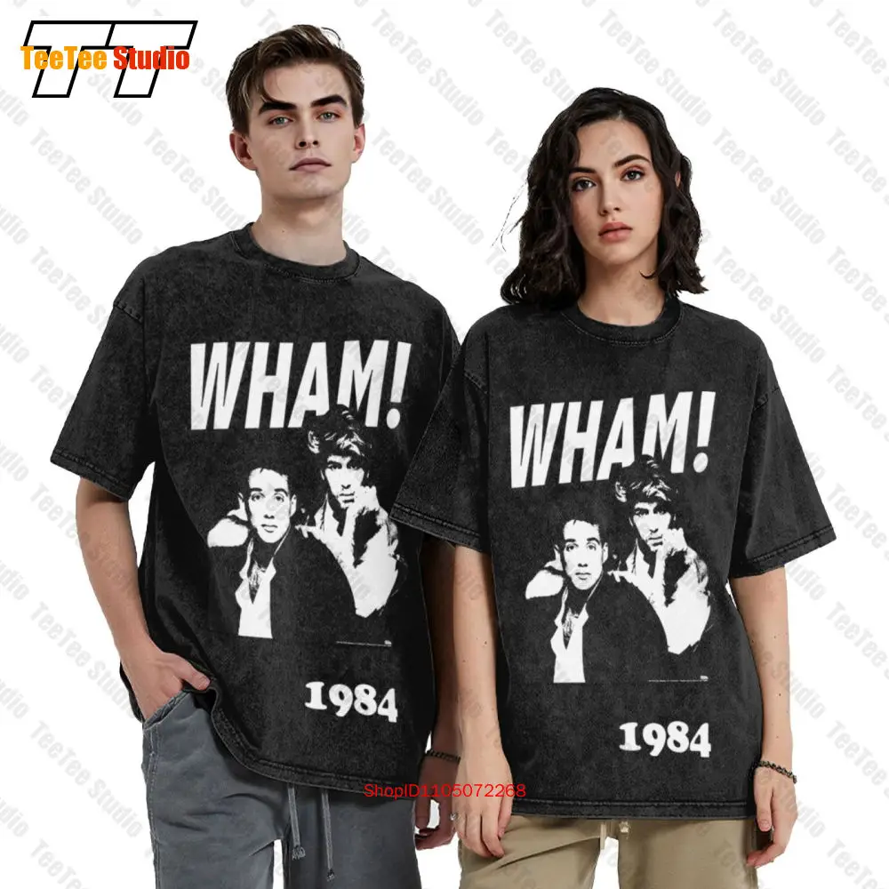 Wham 1984 Big Tour Dark Grey Vintage Oversized T-Shirt E91J