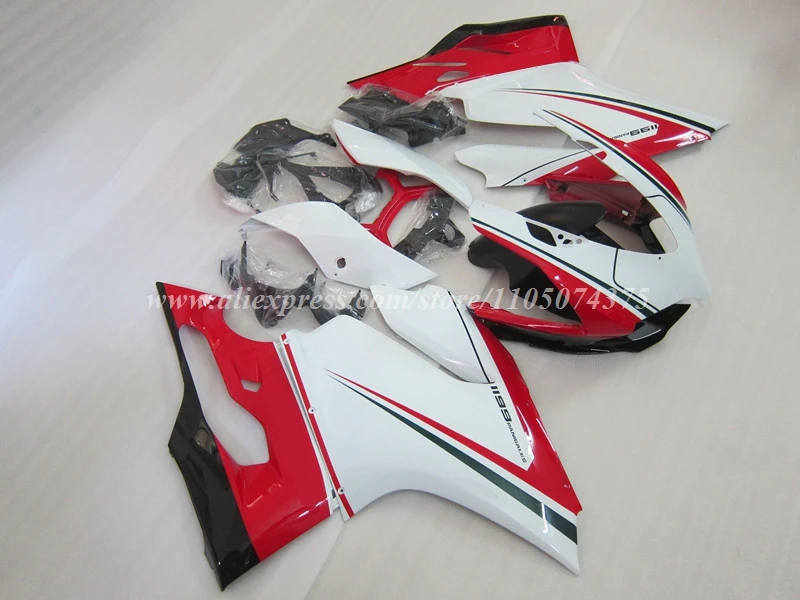 

4Gifts New ABS Motorcycle Fairings Kit Fit For Ducati PANIGALE 899 1199 Bodywork Set Custom Red Green White