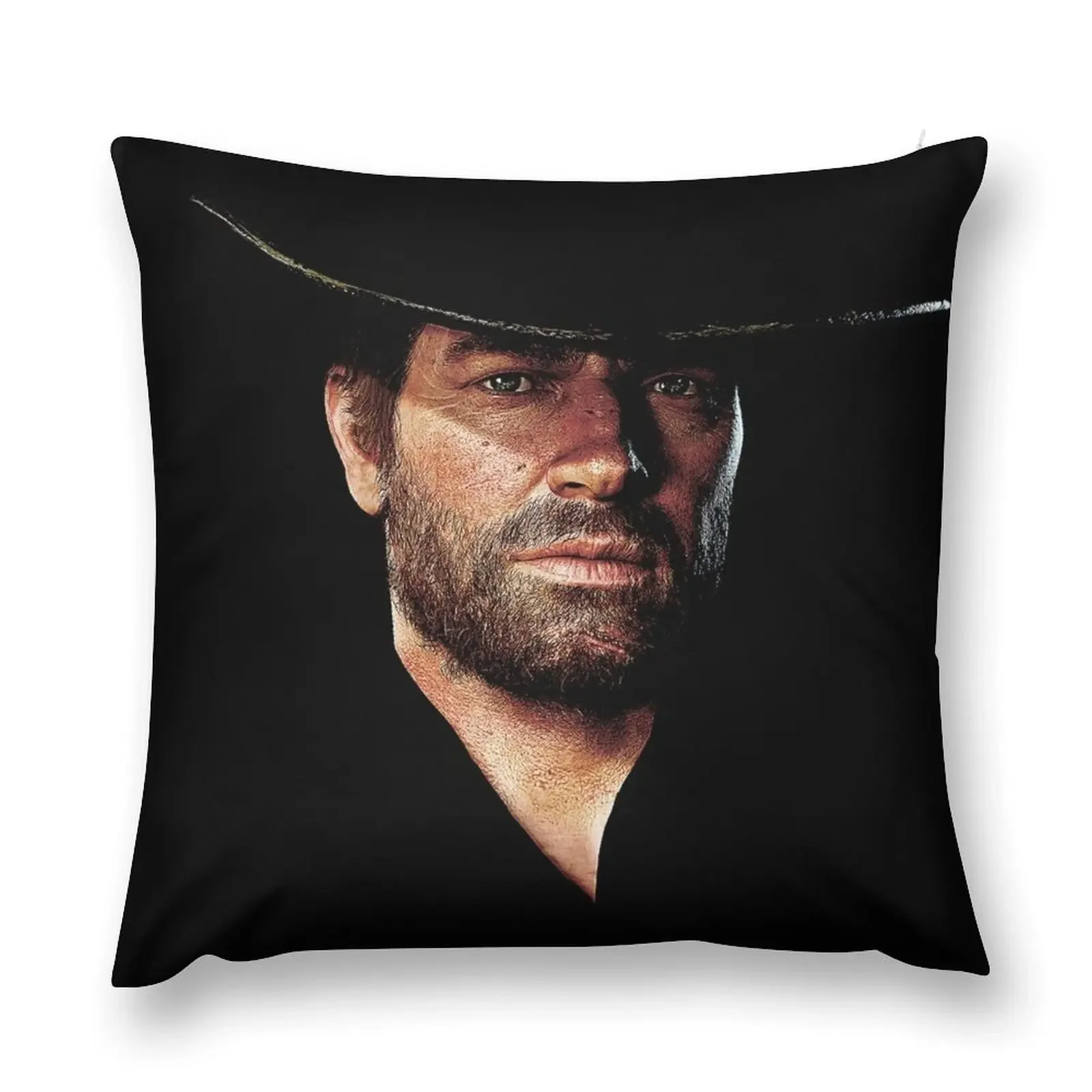 Arthur Morgan In All Black Throw Pillow Custom Cushion Sofa Covers For Living Room Luxury Pillow Case pillow