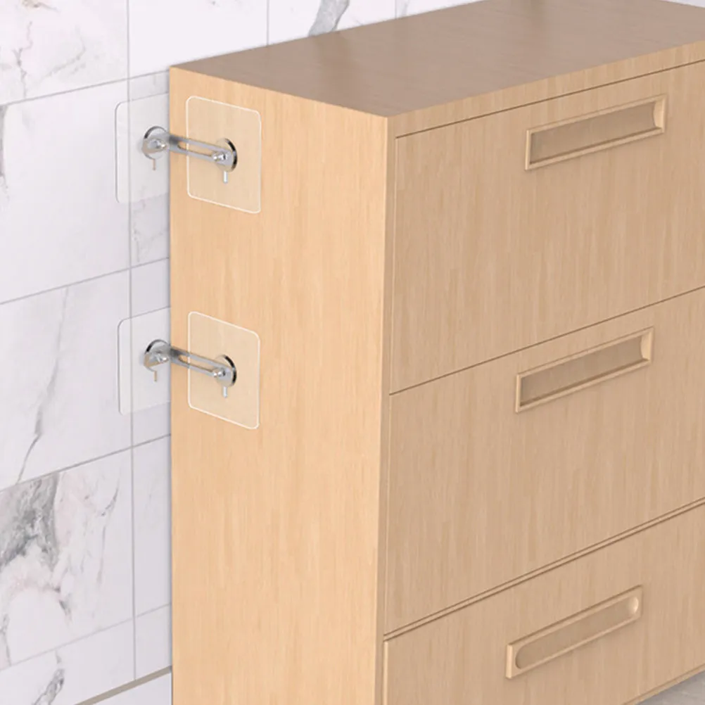 

6Pcs Anti Tip Furniture Anchors Heavy Duty Adhesive Wall Anchors Baby Proofing Safety Locks for Cabinets Dressers Bookcases Kids