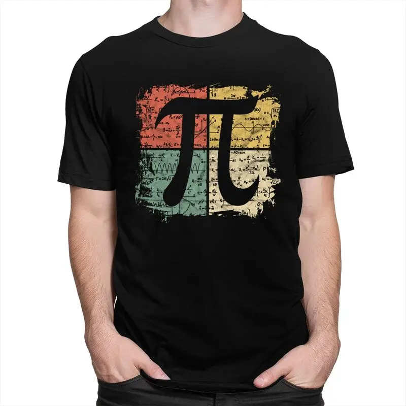 Custom Male Retro Square Pi Symbol Gift T Shirt Short Sleeves Cotton T-shirt Casual Math Equations Teacher Geek Tees Clothing
