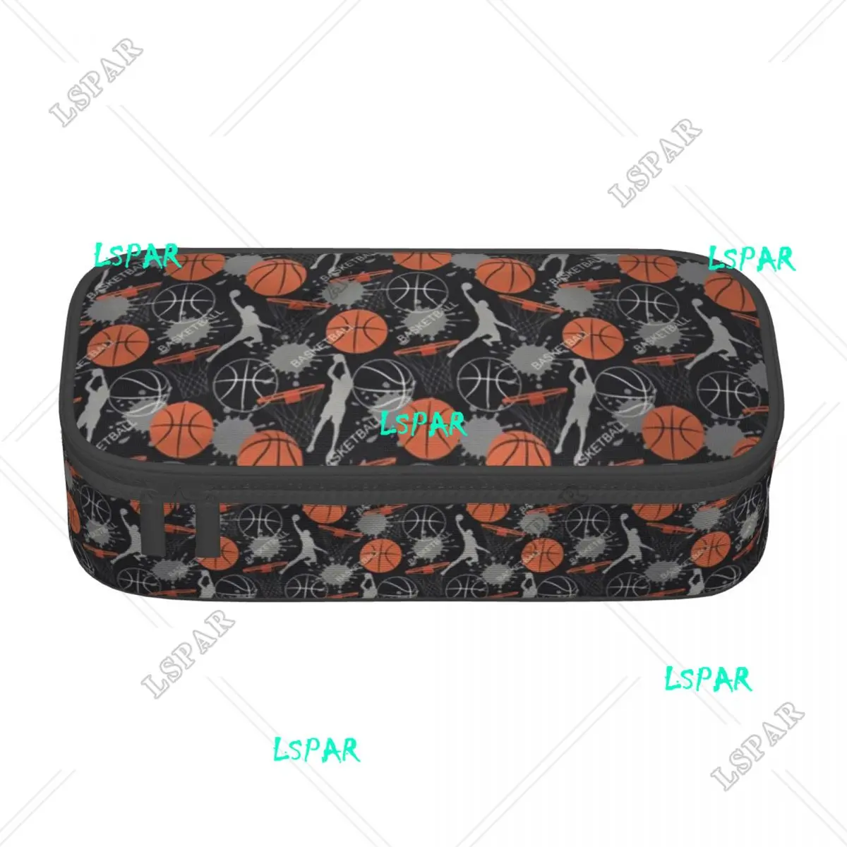 Custom Basketball Kawaii Pencil Cases Boys Gilrs Large Capacity Dots Round Physical culture Pencil Pouch Students Stationery