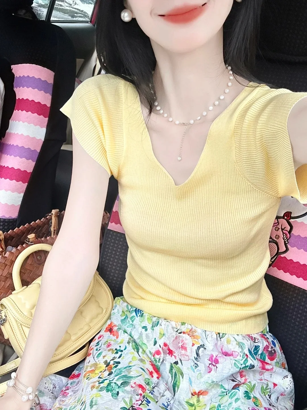 High Waist Floral A-Line Midi Skirt White Women's Summer New Style Slimming Half-length Skirt MARIE  Brand Versatile Style