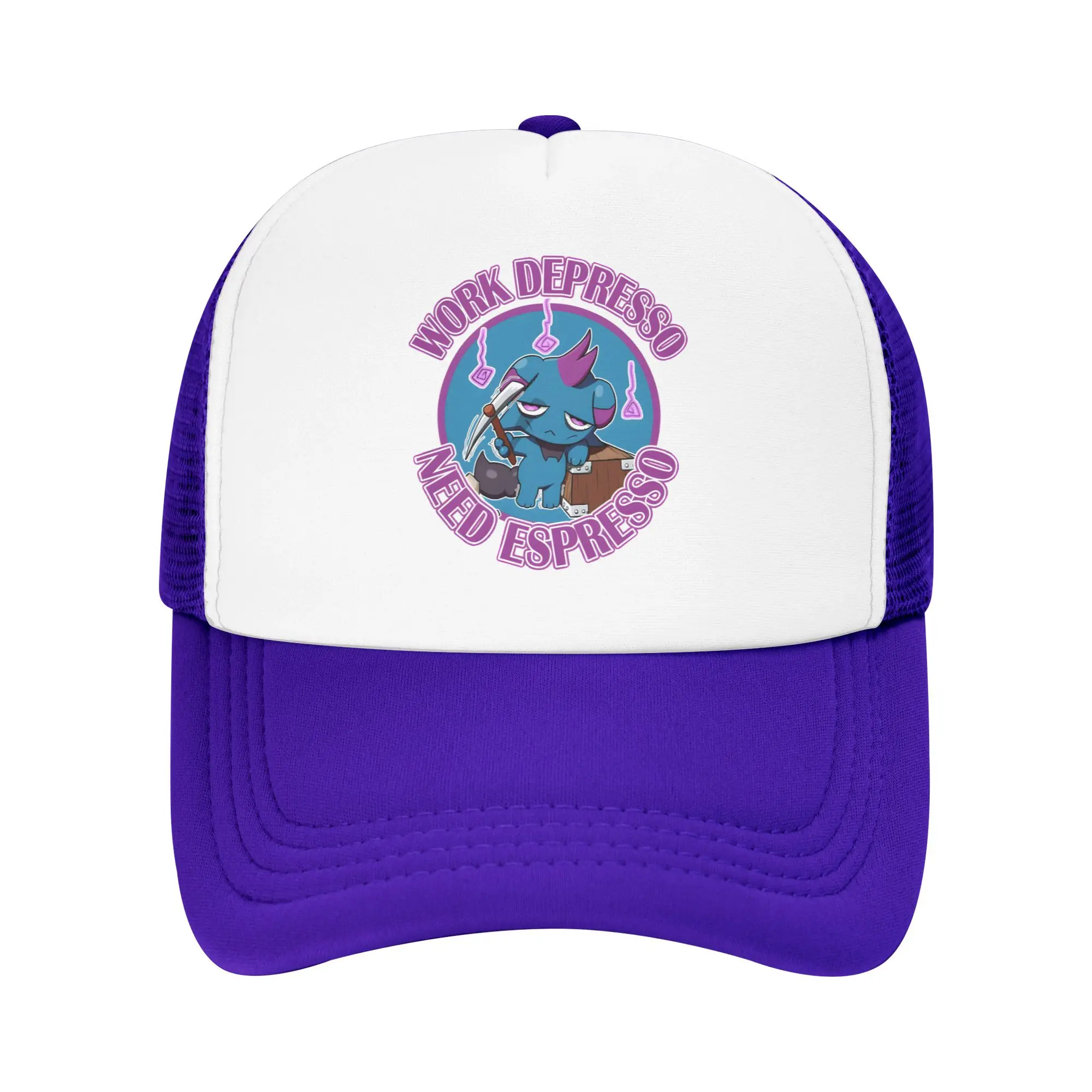 Work Depressos need espresso  Trucker Caps Adult Hat Sun Hats Golf Hats Adjustable Polyester Mesh Baseball Caps Summer