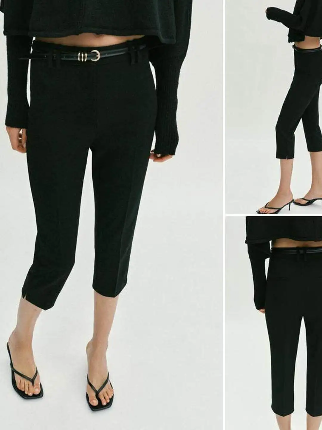 High Waist Casual Slim Fit Decorative Single Pocket Belted High Waist Pants Straight Leg Pants Comfortable Stretchy Ladies Tr...