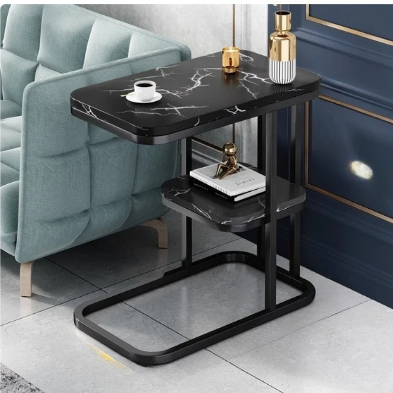 Nano Gold Lack Prozess Licht Luxus Nordic Sofa Beistelltische Kreative Wohnzimmer Möbel Eisen Kunst Doppel Schicht Couchtisch