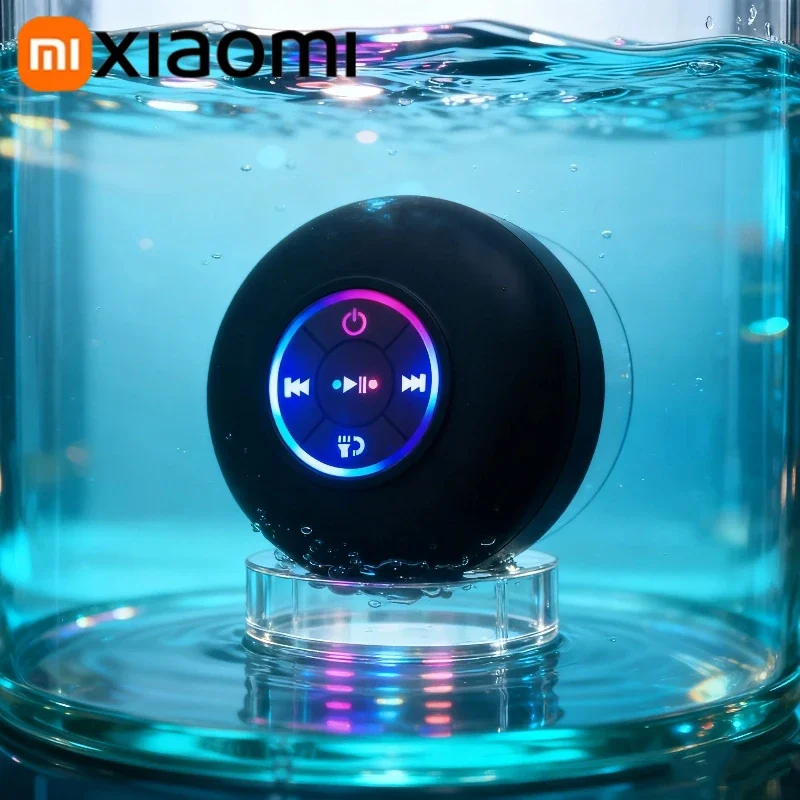 Xiaomi سماعة لاسلكية تعمل بالبلوتوث المتكلم LED IPX4 مقاوم للماء مكبر الصوت في الهواء الطلق الحمام كبير شفط كأس صندوق صوت ستيريو