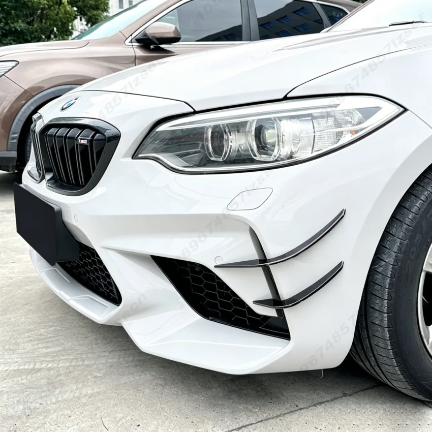 

Car Front Bumper Canards For BMW 2 Series M2 F87 Coupe 2 Door 2016-2021 Auto Fog Lamp Air Vent Splitter Side Spoiler Body Kits