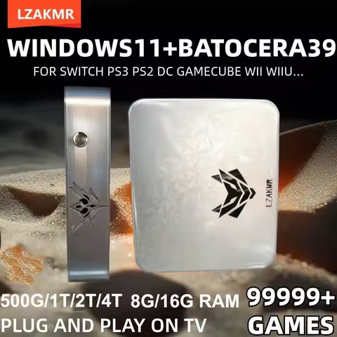 AK1 Game Console 99999+Games 500G/1T/2T/4T 4K Output Windows11 and Batocera Dual Controllers For PS2 PS3 WII SS NGC Switch