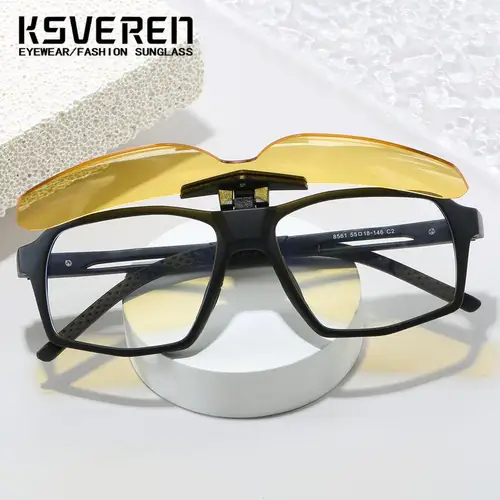 Imagen 2 del producto Gafas de sol polarizadas con Clip 2 en 1, lentes abatibles hacia arriba para hombres y mujeres, gafas deportivas antiluz azul para miopía, gafas graduadas terminadas