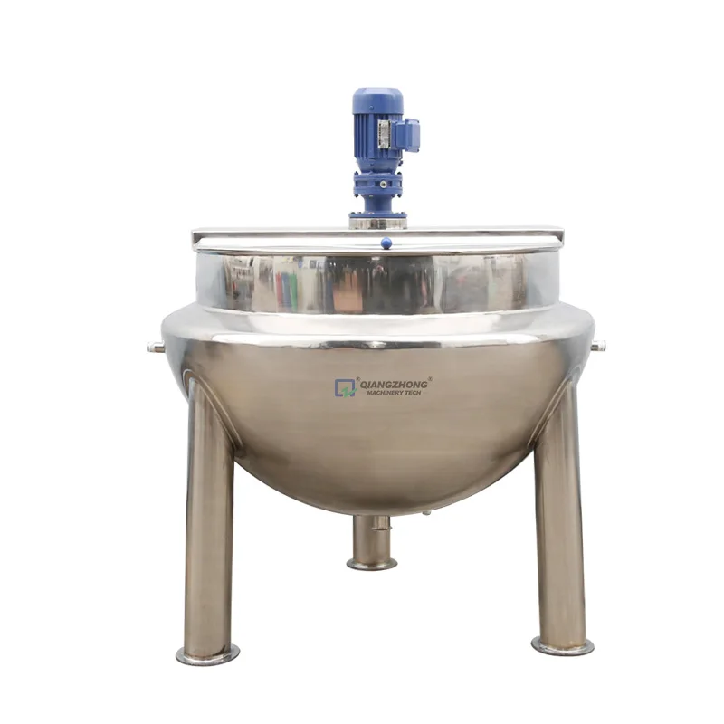 كراميل المربى طباخ إمالة المحرض وعاء كوك آلة خلاط البخار سترة غلاية مع خلاط الفولاذ المقاوم للصدأ