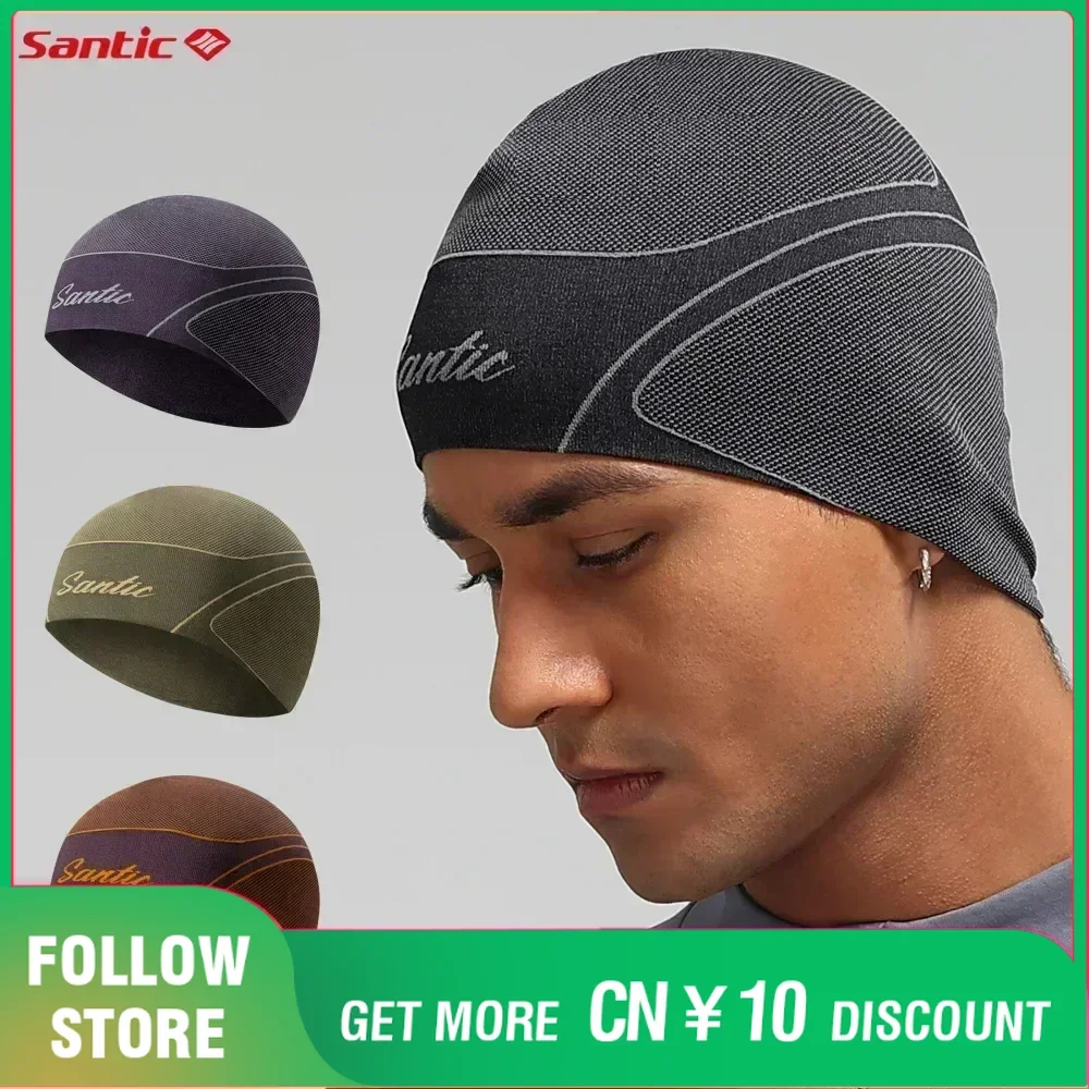 Santic Cycling Cap Men\'s Winter Knitted Outdoor Sports Hats Professional Bicycle Equipment Quality Seamless Mtb Road Riding Caps