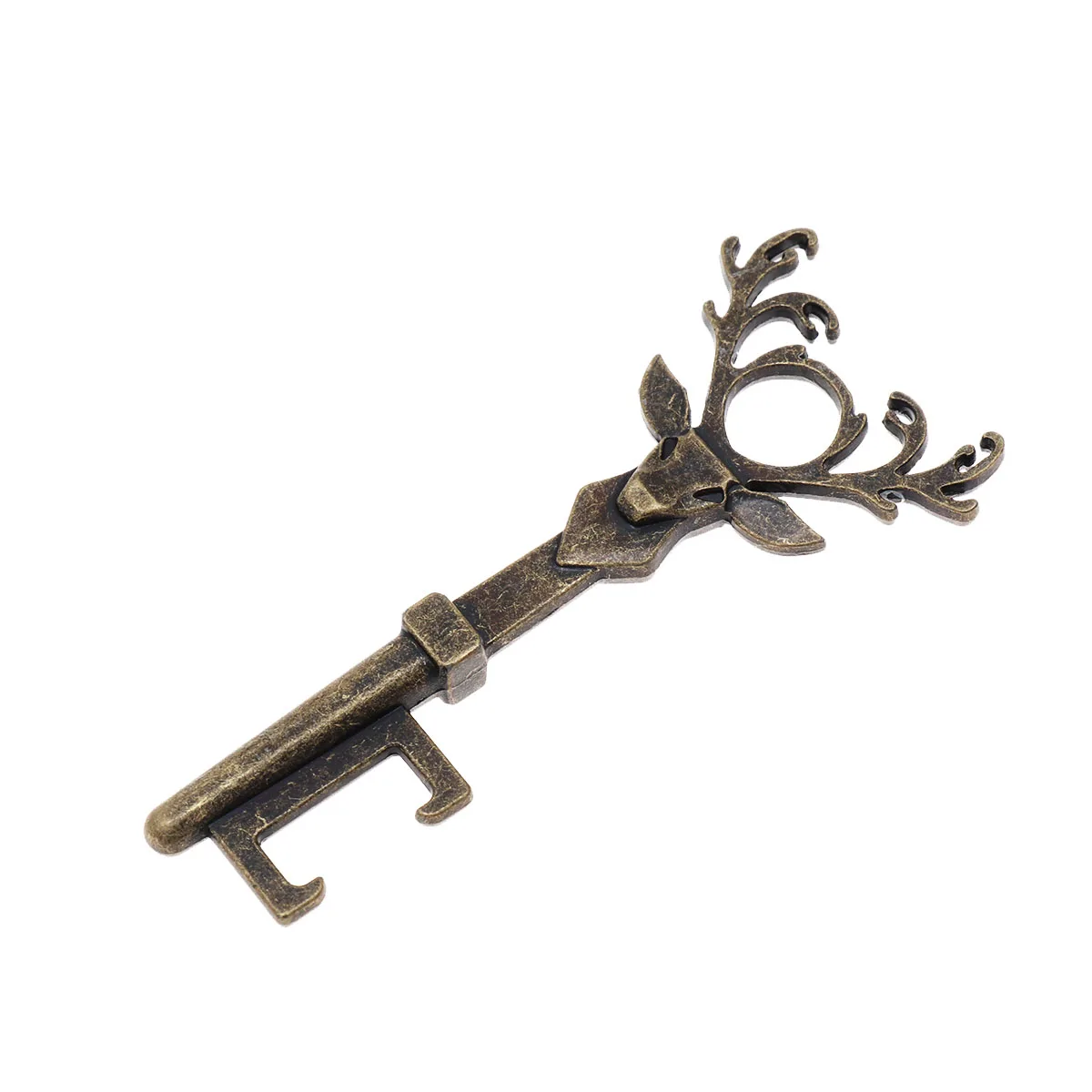

5 Sets Christmas Deer Head Bottle Opener Bronze Jar Opener Vintage Party Accessories Beer Lid Remover Portable Easy Grip