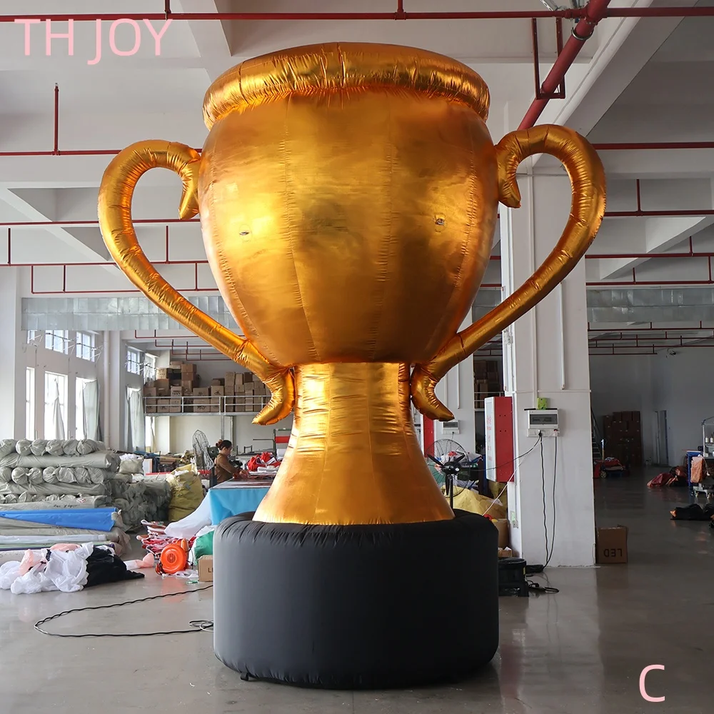 Modèle de trophée gonflable extérieur, tasse de prix géant personnalisée en or pour événements sportifs