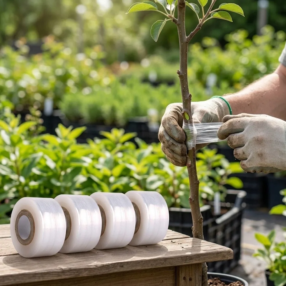 Stretchable Grafting Tape 480m Total 4 Packs for Fruit Tree Grafting Flower Binding Horticultural Propagation Tape