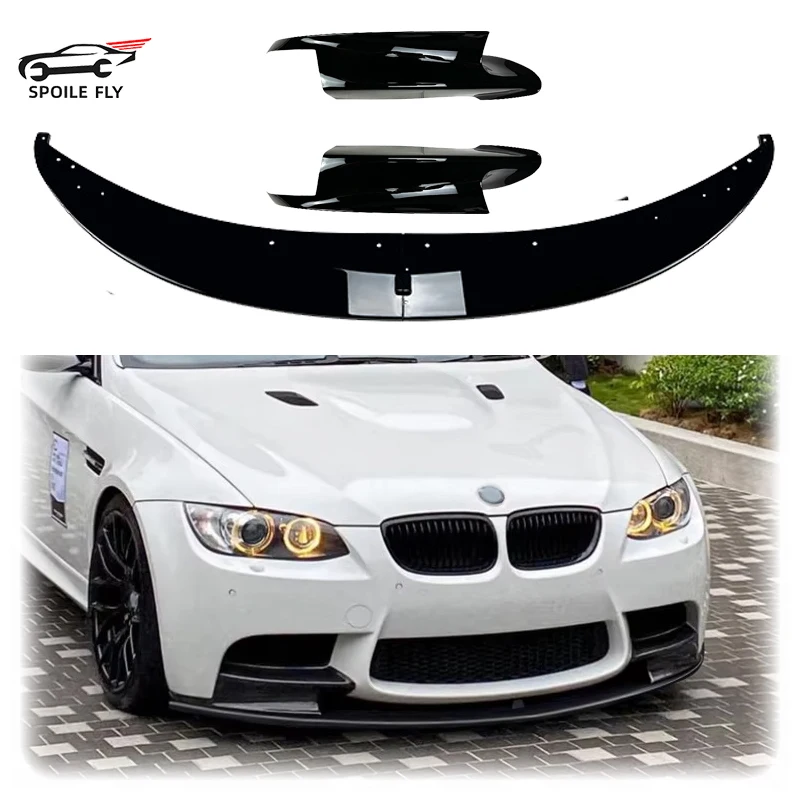 

4 PCS 2006 To 2013 For BMW 3 Series M3 E90 E91 E92 E93 Front Bumper Lip Splitter Diffuser Spoiler By ABS Gloss Black Body Kit