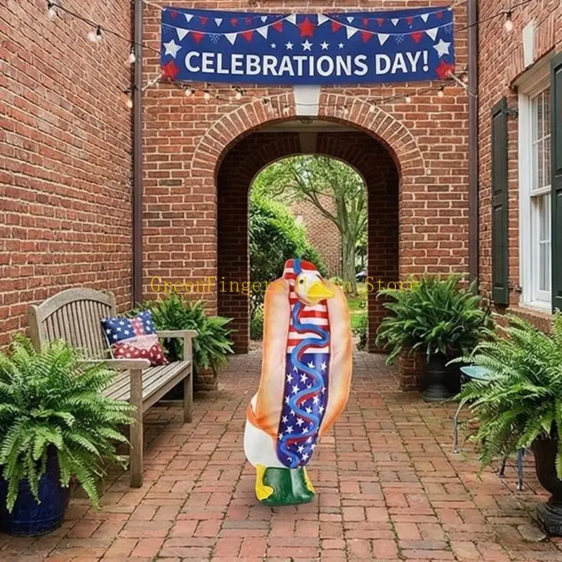 F68D Geese Independence Day Costume Geese Outfits Porch Sausage Geese Costume 4Th of July Geese Outfit Decoration
