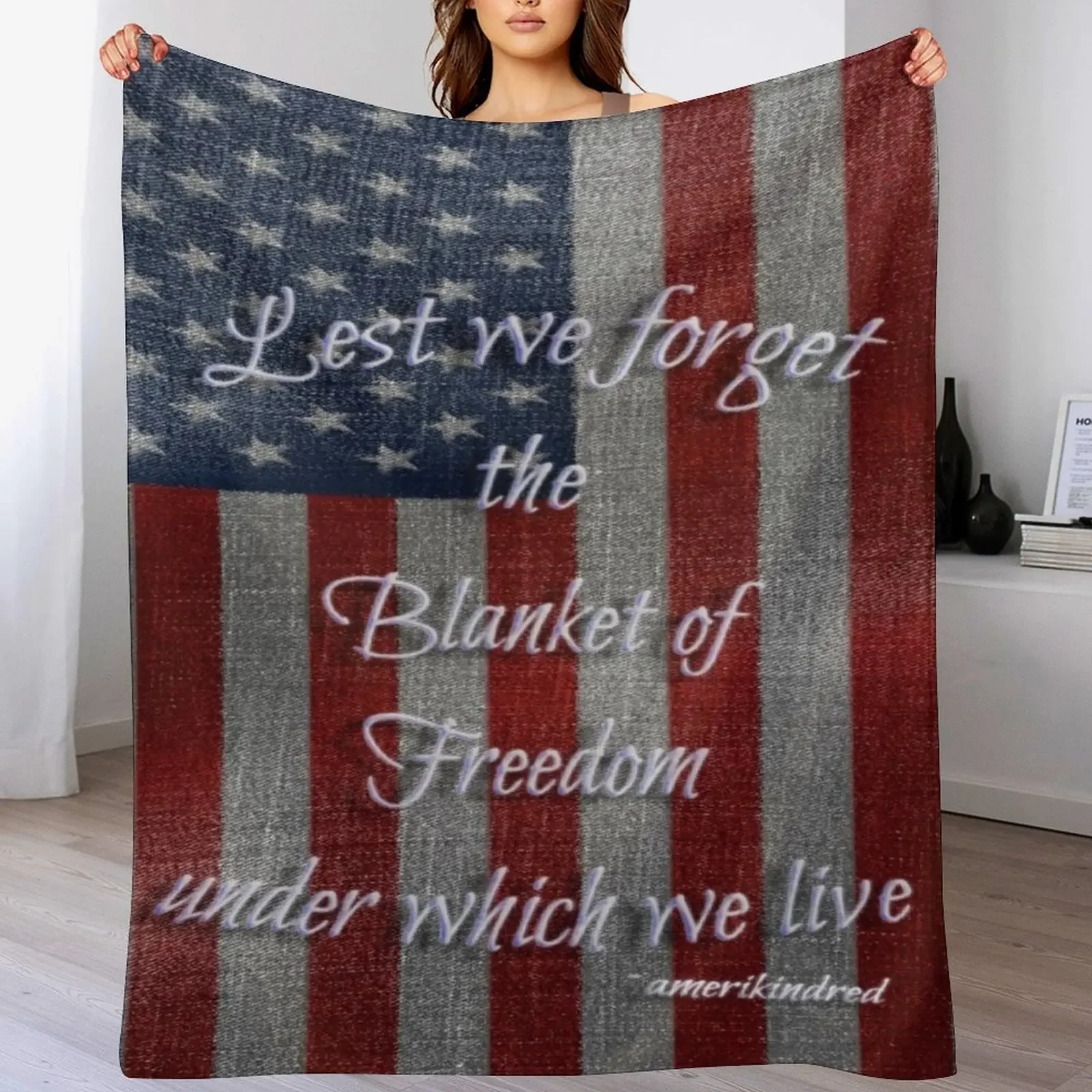 Blanket of Freedom Throw Blanket Travel Soft Big Warm Luxury Designer Blankets