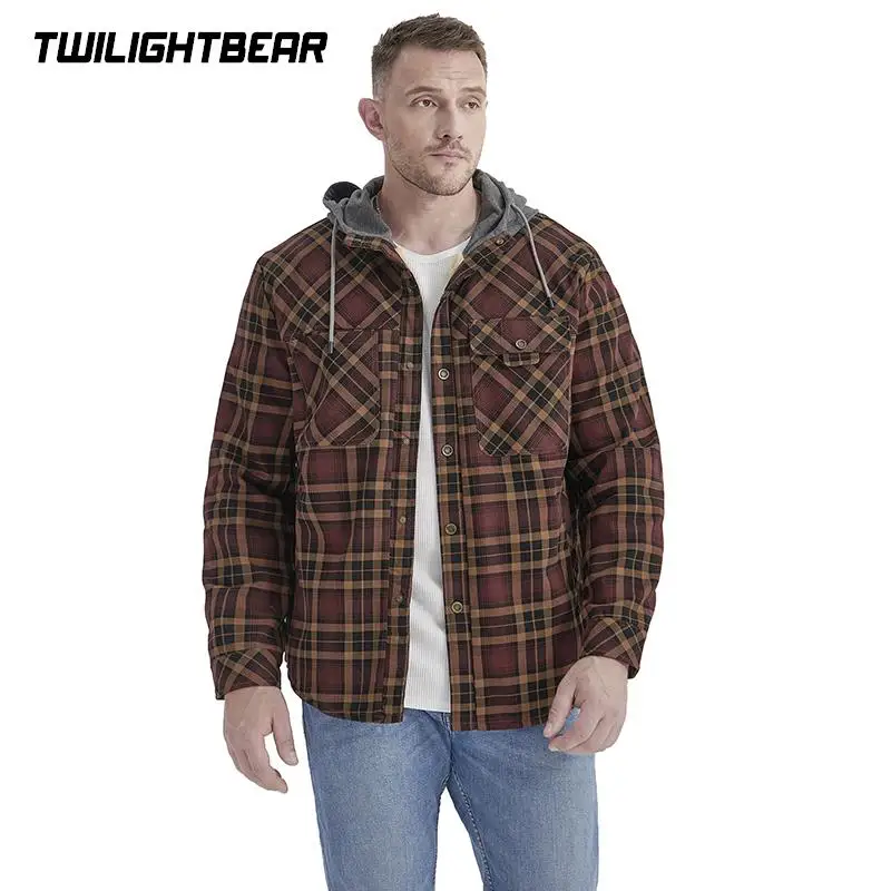

Winter Men's Jacket Fleece Coats High Quality Plaid Casual Shirt Jackets Men Clothing Warm Thicken Coats A5F3252