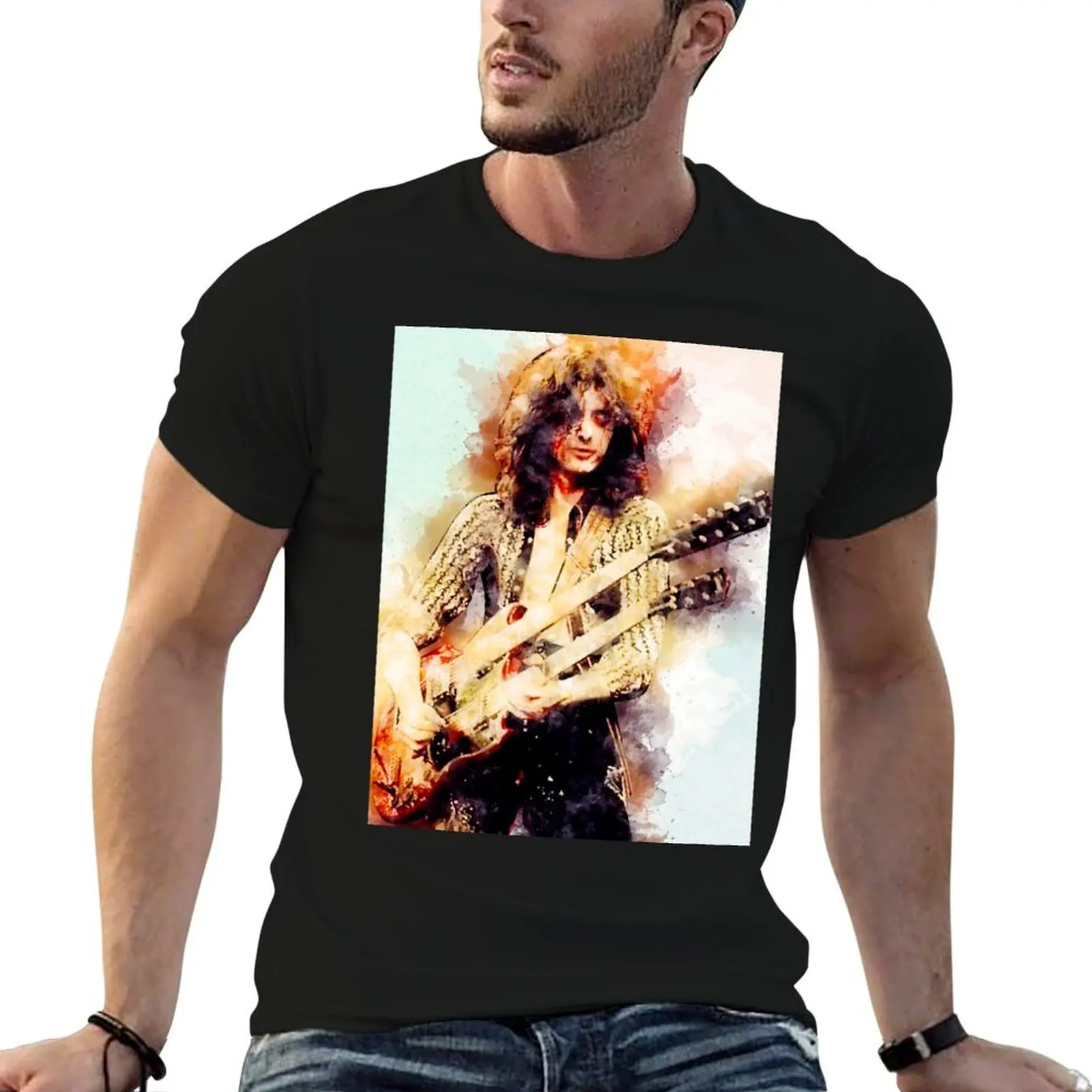 Jimmy Page T-Shirt plus sizes anime clothes Short sleeve tee oversized t shirt men