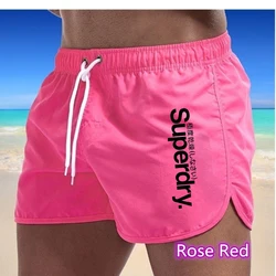 New men's quick drying and breathable beach swimming pants with multi-color printed sports fitness shorts for external wear