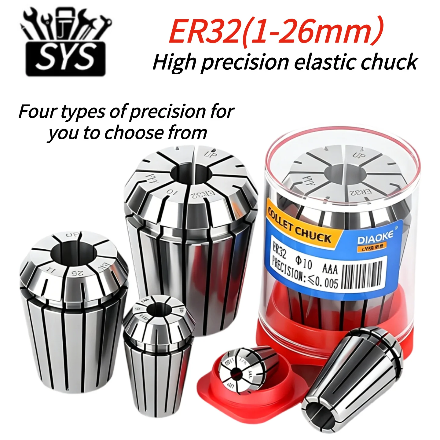 ER32 Spring Collet ER32 1-26MM Precision 0.003mm 0.005mm 0.008mm Collet Set for CNC Milling Milling Cutter Workholding Bracket