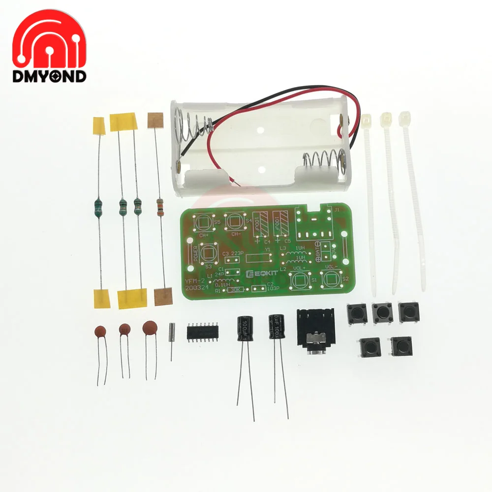 DIY Kit FM Stereo Radio Receiver Module Adjustable 76-108MHz Wireless Receiver DIY Electronic Training Welding Skills