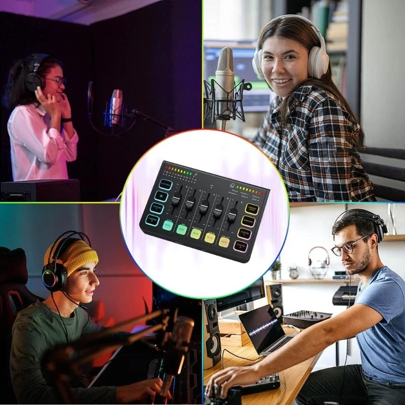 

Профессиональная звуковая карта USB для ПК, ноутбука, усиленная цифровая обработка индикации, несколько настроек подключения,