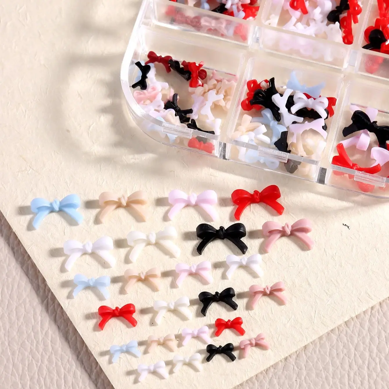 キュートなミニリボン3Dネイルアートデコレーション、マカロンリボンネイルアートデザインDIYレジンアクセサリーカラフルリボンボウネイルアートアクセサリー