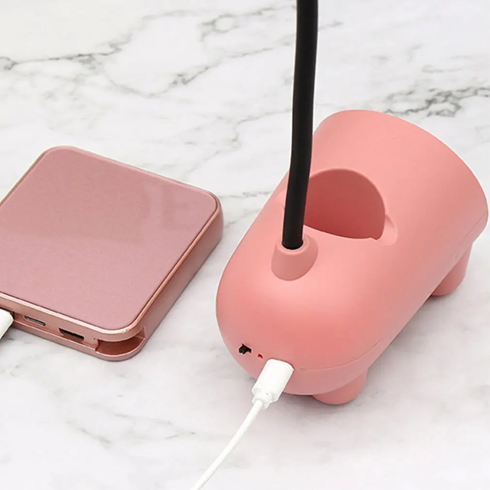 Simple Desktop Pencil Desk Lamp Cartoon Rabbit Eye Protection Cell Phone Holder Bedroom Small Desk Lamps Free Shipping New 2023
