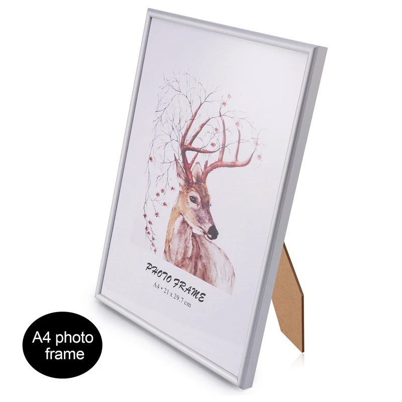 2 Picture Frames, A4 Silver Picture Frames, With Unbreakable S, Picture Frames For Family Photos, 21X30 CM