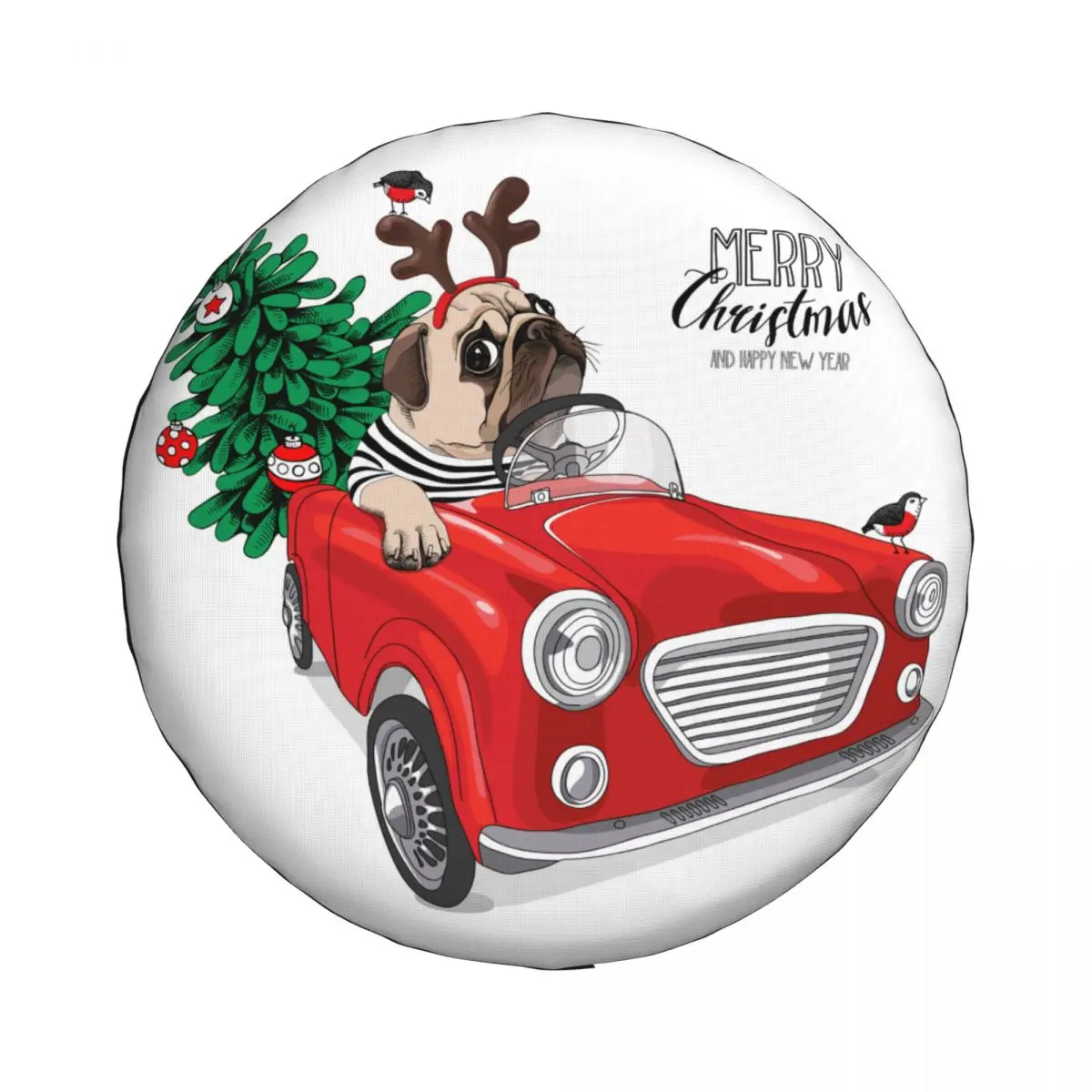 The Cute Puppy Is Driving Spare Tire Cover for Mitsubishi Pajero SUV RV Car Wheel Protectors Accessories 14