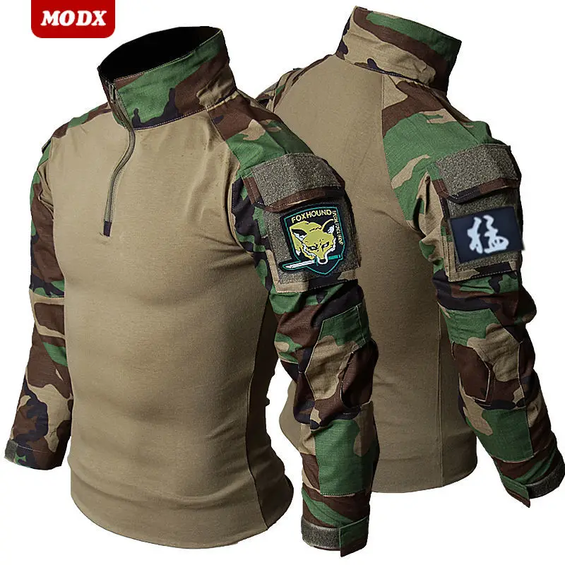 Spring Summer Thin Stand Collar Frog Suit Half Zipper Breathable Wear Resistant Pullover Shirt Outdoor Training Hunting Uniform