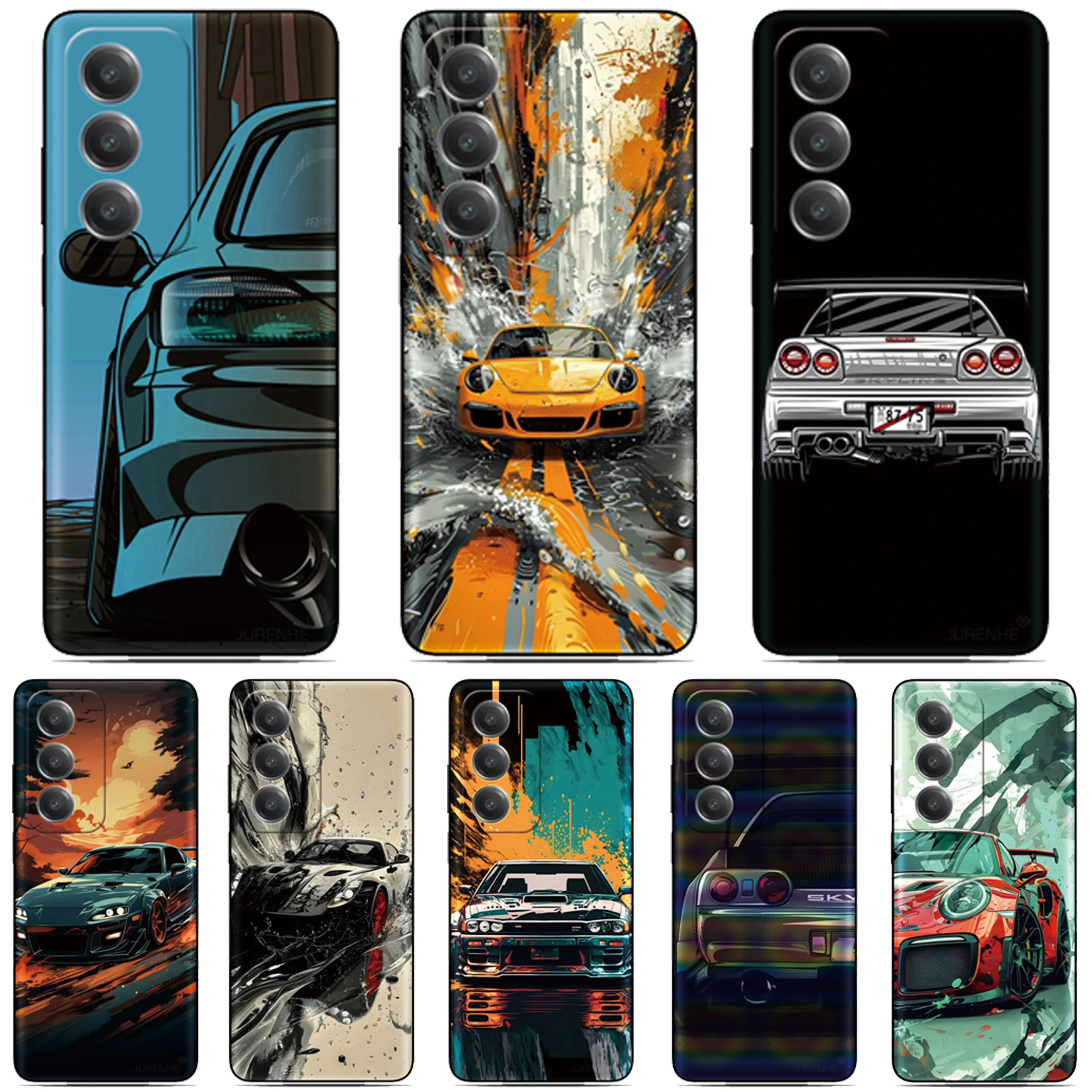 

Sport Car Phone Case For Samsung Galaxy F36 M36 F56 M56 F15 A15 A25 A16 A55 A35 A34 A56 A36 5G A26 A06 A07 4G Back Cover