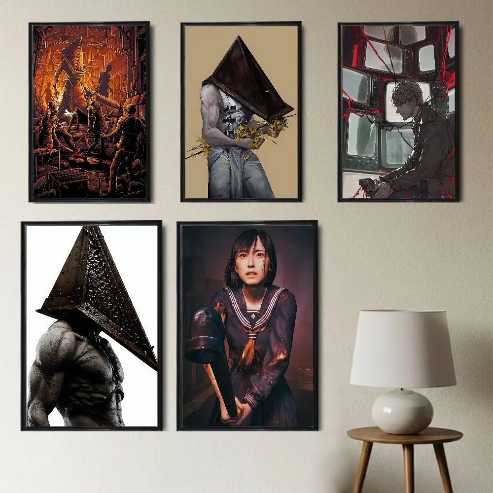 

Silent Hill game Pyramid Head High Quality Dorm Living Room Aesthetic Wall Decoration Painting Poster Stickers Gift