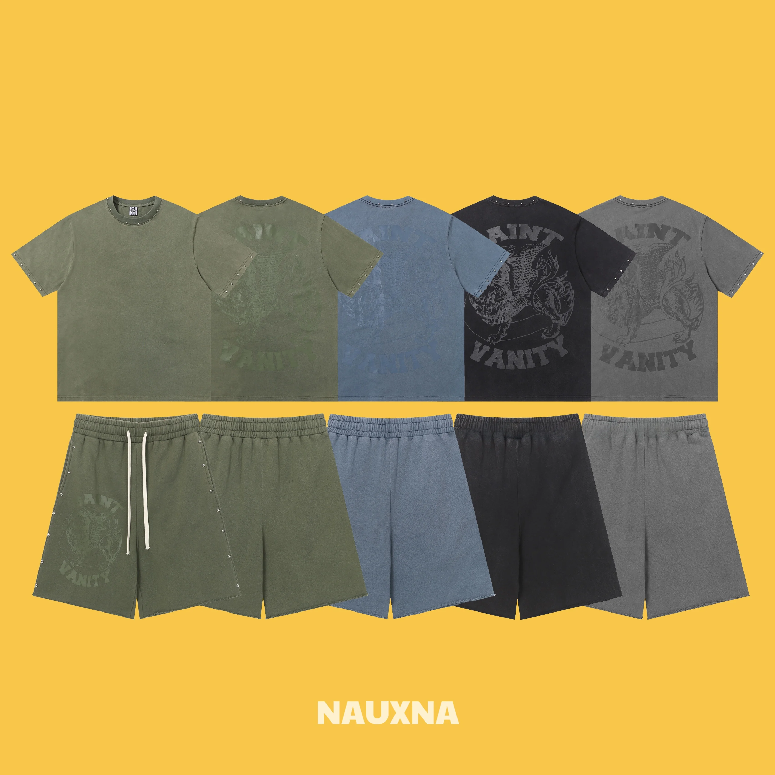 

Комплект футболок Saint Vani American Street Sle для мужчин и женщин с коротким рукавом и буквенным принтом, повседневный модный летний наряд