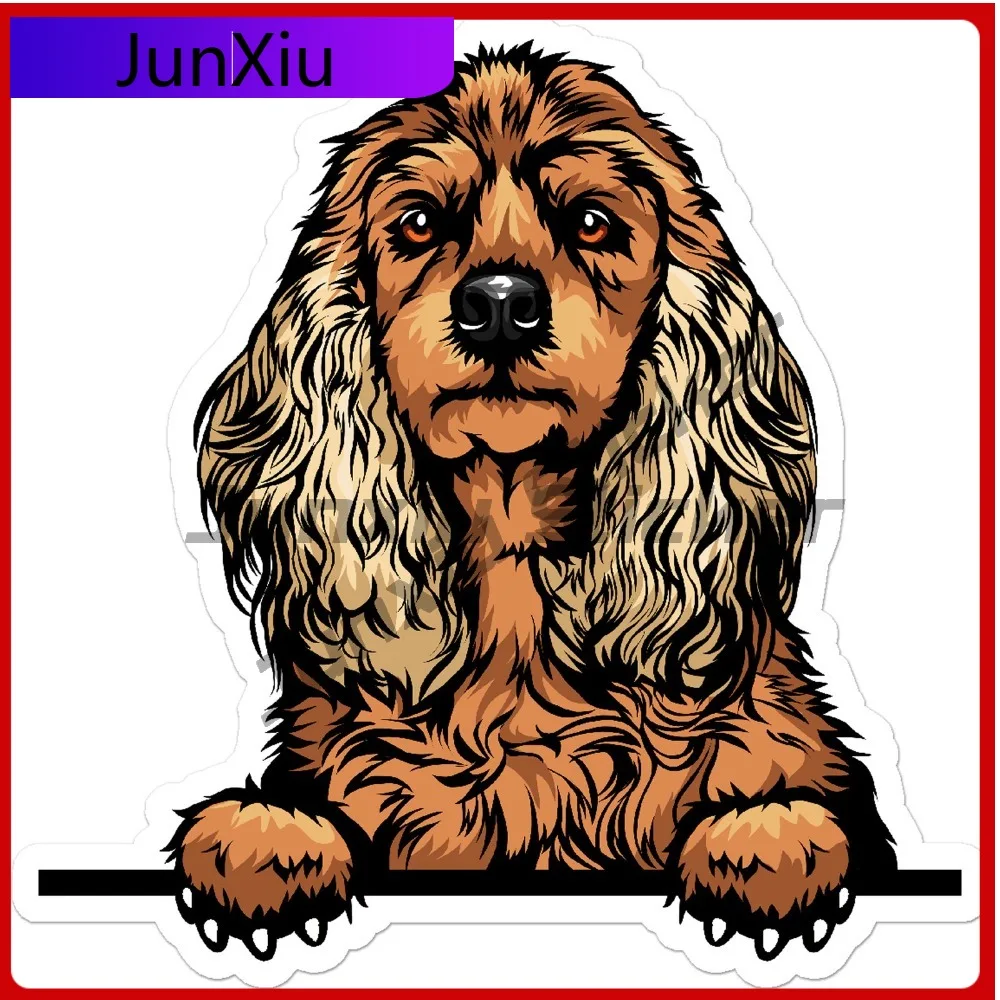 

Peeking Cocker Spaniel Funny Top Quality Scratch Resistant Modern Car Decal Decoration Waterproof Vinyl Laptop Window Bumper