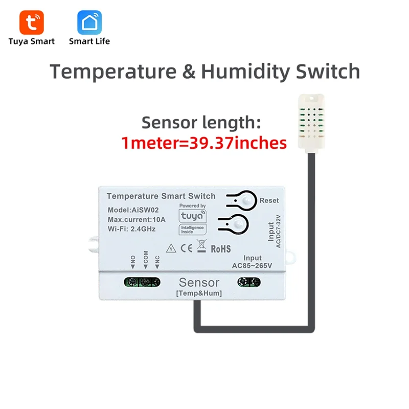 Tuya Wifi Temperature Humidity Sensor With Probe For Precise Environmental Adjustments-Y41A