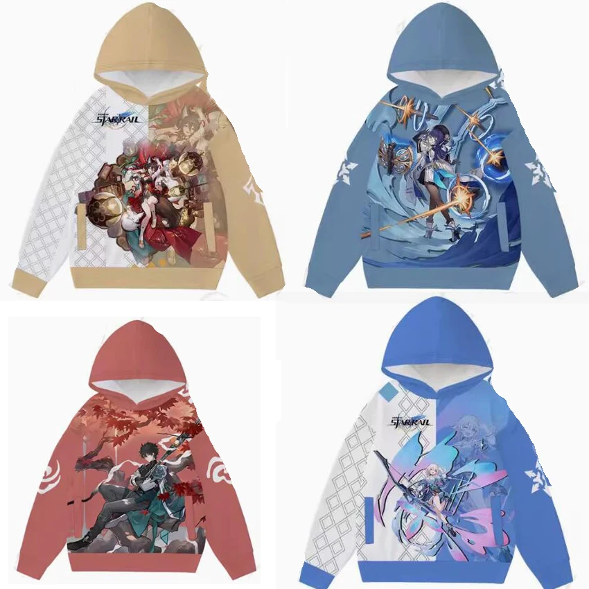 

Anime Honkai Star Rail Cosplay Costume Jingyuan Silver Wolf Serval Tingyun Bronya March 7th Seele Unisex 3D Hoodie Sweatshirt