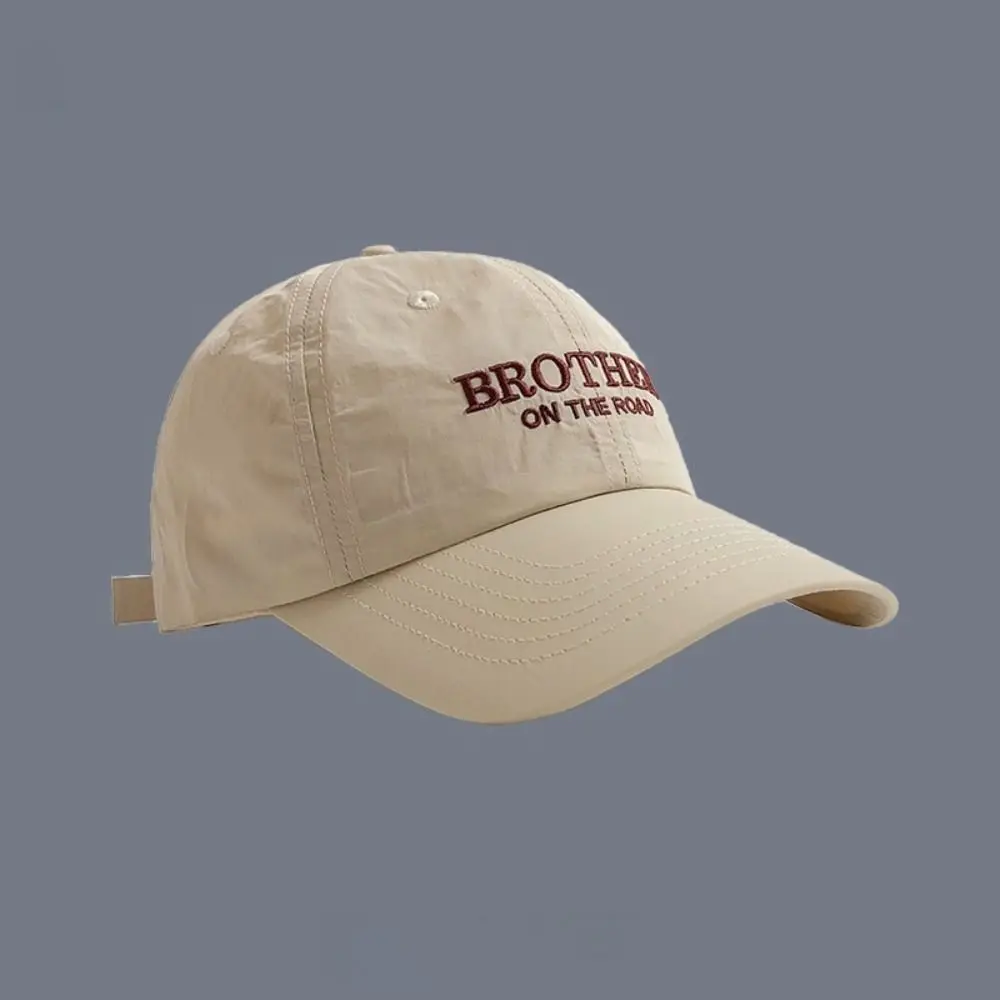 Vintage Adjustable BROTHER Embroidery Baseball Cap Lightweight Curved Brim Dad Hat Minimal Sun Protection Hat For Women Man