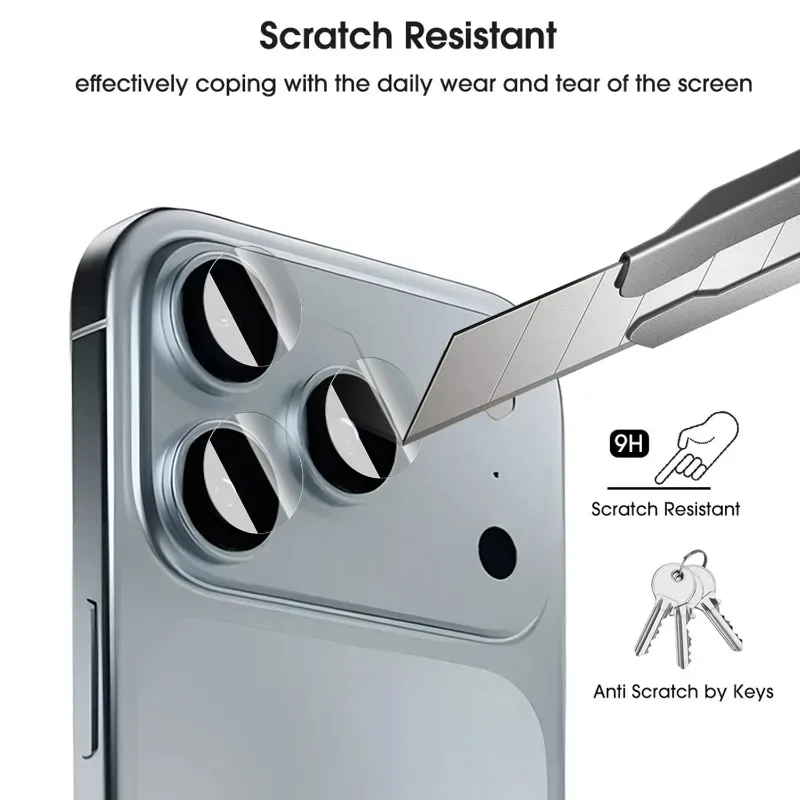 1-3 комплекта закаленного стекла с твердостью для iPhone 17 Pro Max 17Air, защита объектива камеры, защитная пленка для объектива от царапин для iPhone17