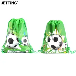 1pc Non-woven Fabrics Football Drawstring Gift Bags Kids Boys Birthday Party Decorations Backpack Shoes Clothes Storage Bags